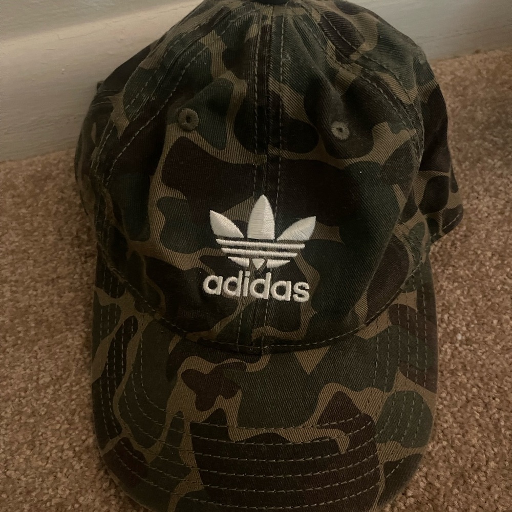 Adidas Green Camouflage Cap with White Logo